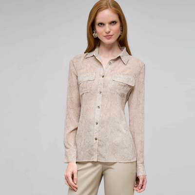 Python Inspired Button Front Shirt